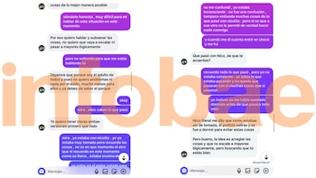 Los mensajes filtrados revelan que un tercero intentó persuadir a la denunciante de Nicolás Rodríguez para que no llevara el caso ante las autoridades - crédito Suministrada a Infobae Colombia