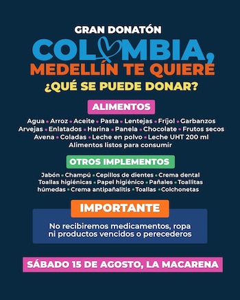 Así será el evento solidario de Medellín en La Macarena - crédito cortesía