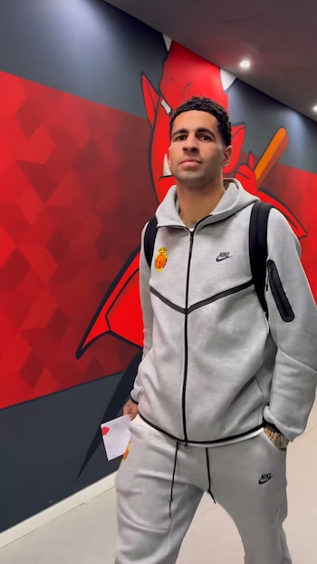 Jugadores del Mallorca con el