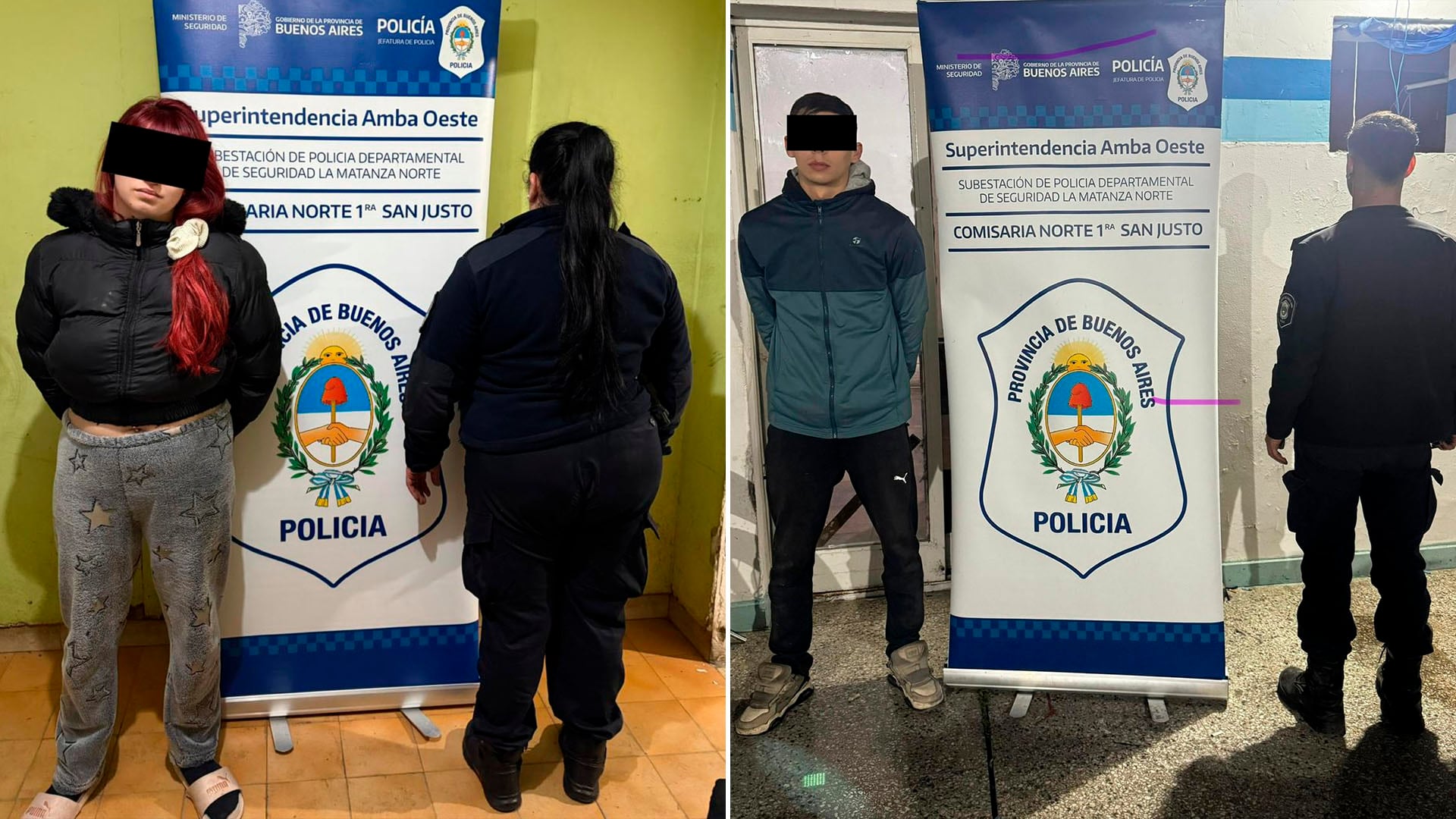 Los detenidos: Brisa Ornella Ceccotti, de 19 años; y Kevin Rodrigo Ruiz Saez, de 20 años