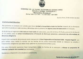 El comunicado que se conoció