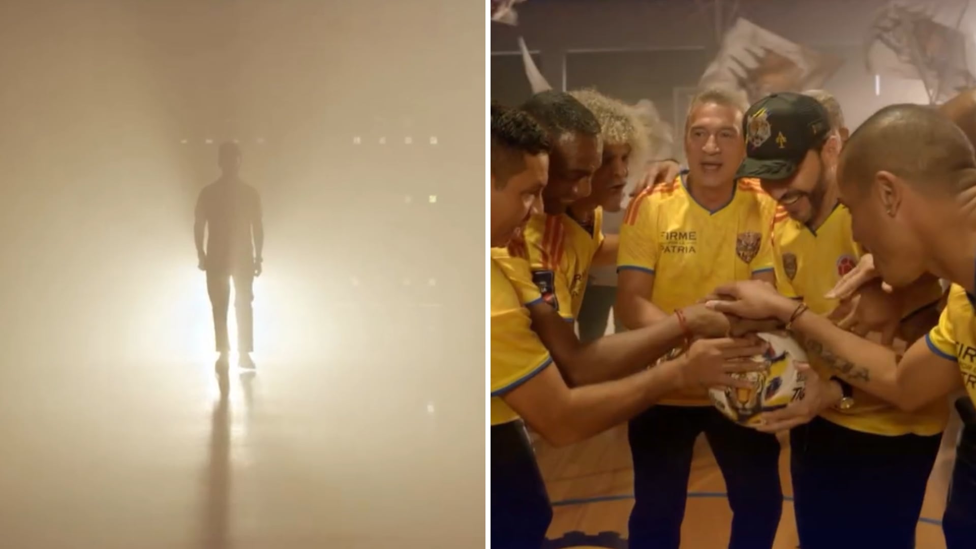 Abelardo de la Espriella apareció en un túnel iluminado simulando la entrada de un futbolista profesional antes de una final en medio de su campaña presidencial - crédito @defensoresdelapatriaoficial/Instagram