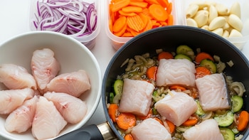 Filete de pescado relleno de