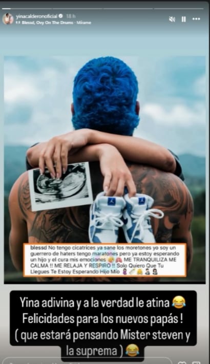Yina reaccionó al embarazo de Blessd y Manuela QM con cómico comentario en redes sociales - crédito @yinacalderonoficial/ Instagram