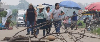 Uno de los bloqueos instalados