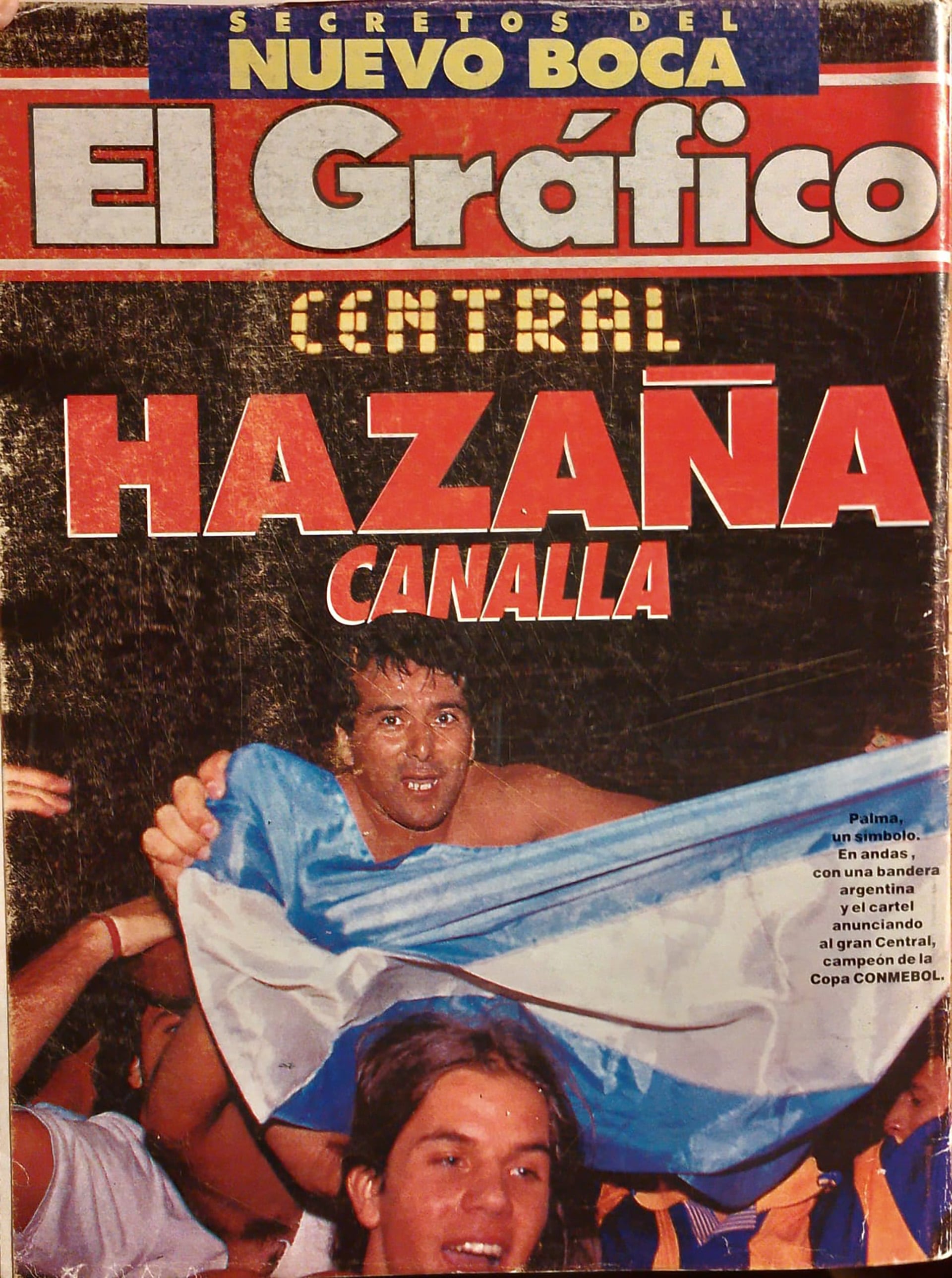 El Negro Palma en andas en la tapa de El Gráfico