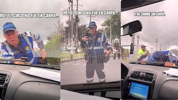En video, agente de tránsito