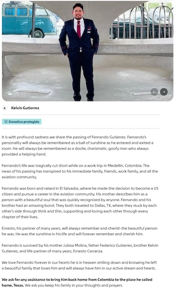 Su familia necesita ayuda para traerlo a casa. Por favor, considera donar para la repatriación de Fernando Gutiérrez (Foto cortesía Gofundme).