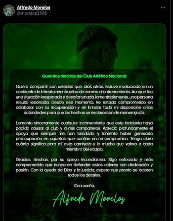 El delantero se pronunció luego