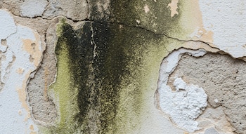 Una fachada con manchas por humedad