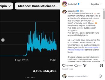 Jessi Uribe celebró que en