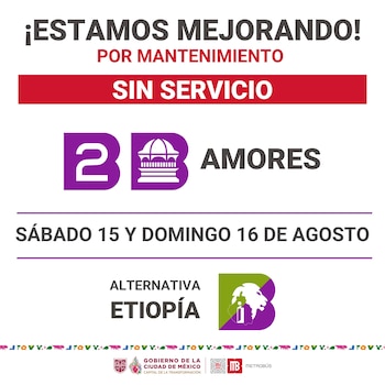 La Línea 2 del Metrobús de la CDMX no brindará servicio los días 15 y 16 de agosto.
Crédito: Metrobús