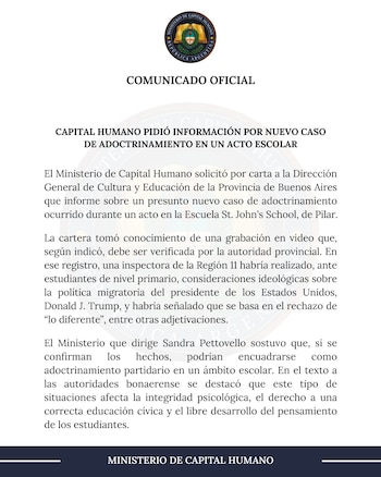 Las declaraciones de una docente