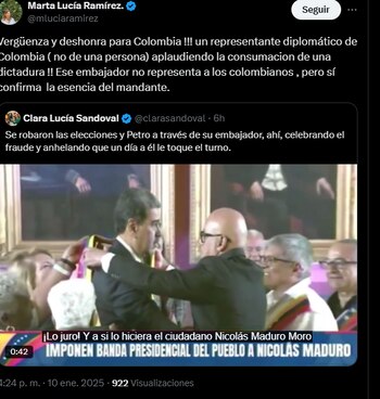 Marta Lucía Ramírez rechazó la