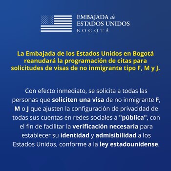 Anuncio de la Embajada de