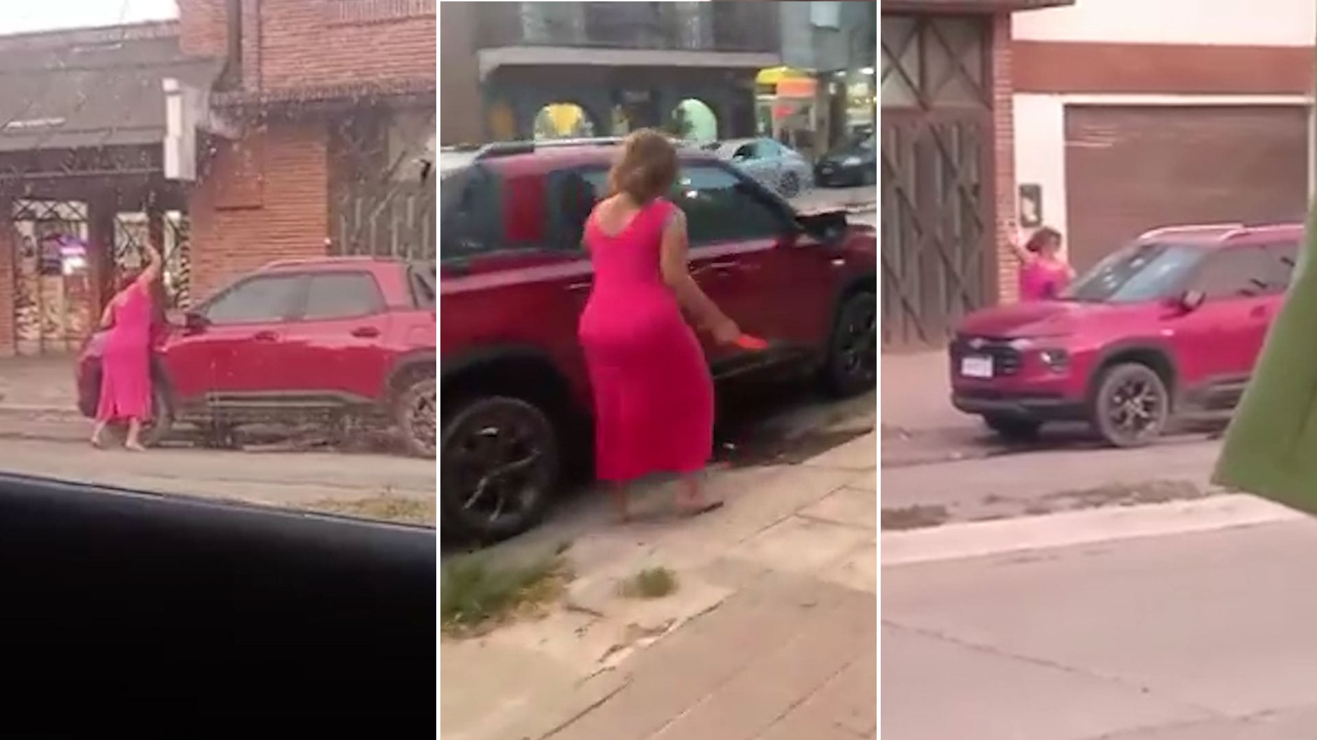 La mujer fue identificada como la ex pareja del dueño de la camioneta