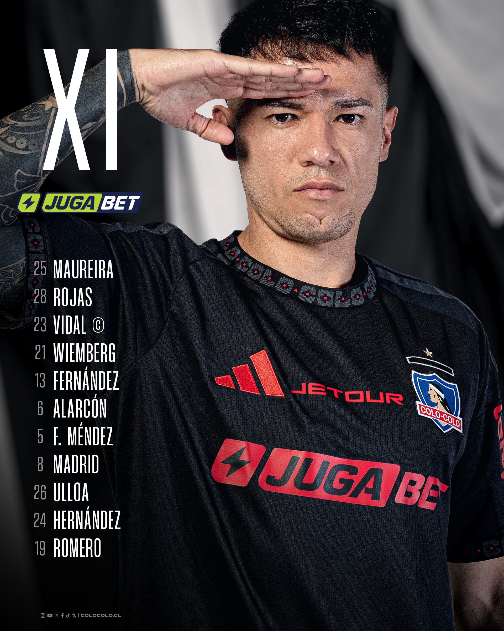 Titulares Millonarios Colo Colo - crédito Colo Colo/X