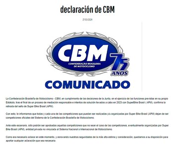Comunicado de la CBM de