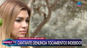Naldy Saldaña, excantante de La Bella Luz acusa a director musical de besarla a la fuerza: caso ya está en Fiscalía. Captura: Magaly TV La Firme.