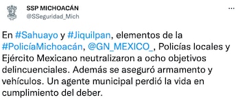 (Foto: Twitter/@SSeguridad_Mich)