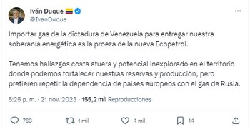 Iván Duque cuestionó el anuncio