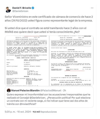 Daniel Briceño y su respuesta al viceministro del Deporte por polémica con Invías