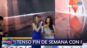 Milett Figueroa recibe duras críticas luego de equivocarse en la elección de la reina del Miss Morropón. Captura: Magaly TV La Firme.