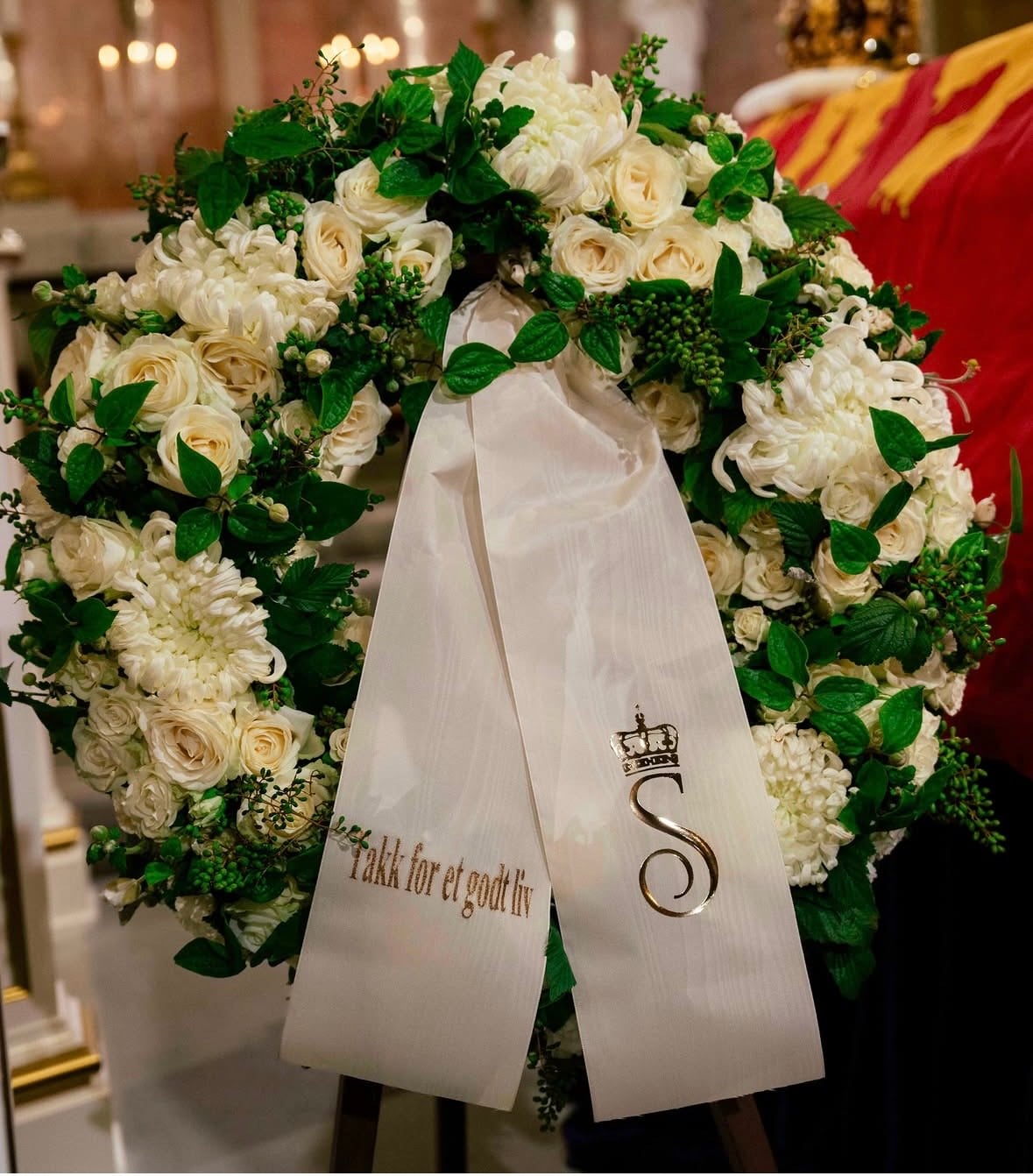 El homenaje a Harald V por parte de Sonia de Noruega. (Casa Real de Noruega)