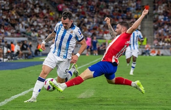 Javi Galan, en una foto de archivo en un partido ante la Real Sociedad, el pasado verano en México. EFE/Miguel Sierra