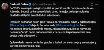 Carlos Fernando Galán anunció la