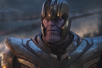 Esta imagen publicada por Marvel Studios muestra a Thanos, con la voz de Josh Brolin, en una escena de "Avengers: Endgame". (Marvel Studios/Disney vía AP)