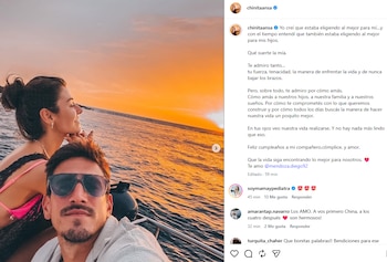 Junto a imágenes con Diego Mendoza y sus pequeños hijos, la conductora celebró el día especial de su compañero de vida