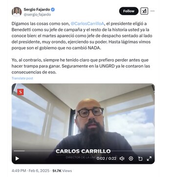 El excandidato presidencial Sergio Fajardo