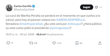 Carlos Carrillo y sus señalamientos a Martha Peralta