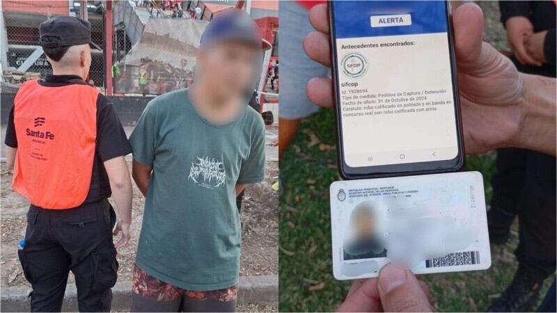 Detuvieron a un hincha de Newell’s con pedido de captura por un violento robo cuando intentó ingresar a la cancha (Foto: Ministerio de Seguridad de Santa Fe)