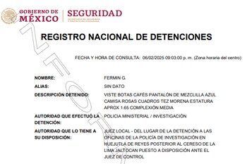 Fue detenido el 5 de