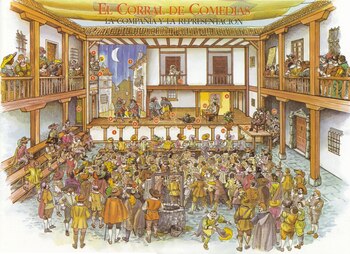 Las primeras representaciones teatrales se daban en los atrios y patios de la iglesia.