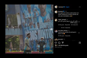 La publicación de Messi, con