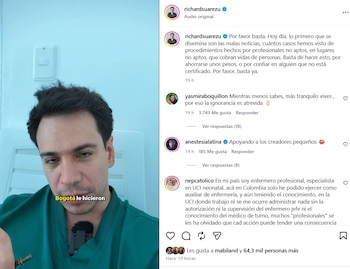 El doctor Suárez compartió el video el martes 25 de agosto de 2026 - crédito @richardsuarezu/IG