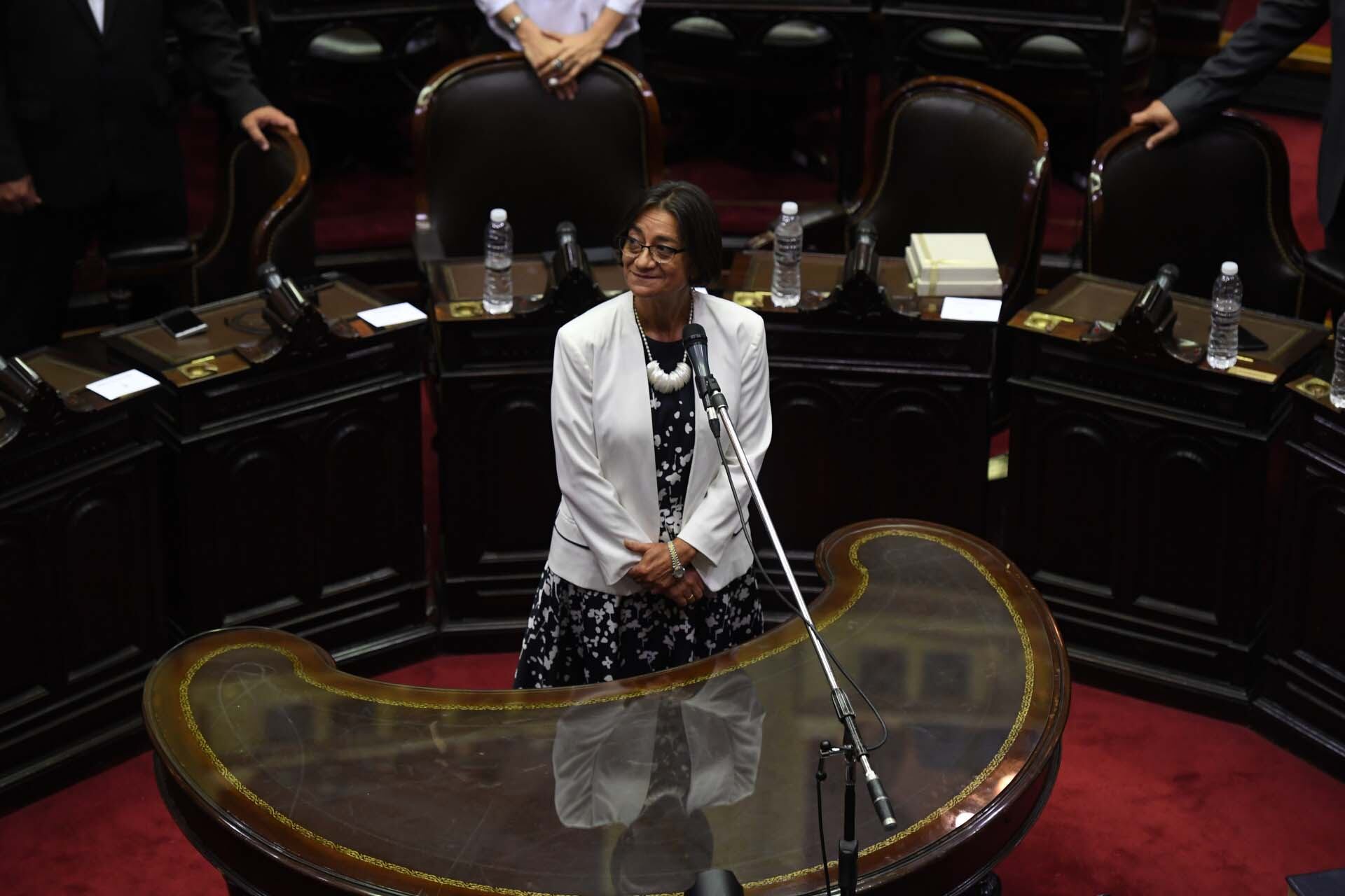 La senadora kirchnerista y exgobernadora de Catamarca, Lucía Corpacci, actual titular de la comisión de Salud de la Cámara alta (Maximiliano Luna)