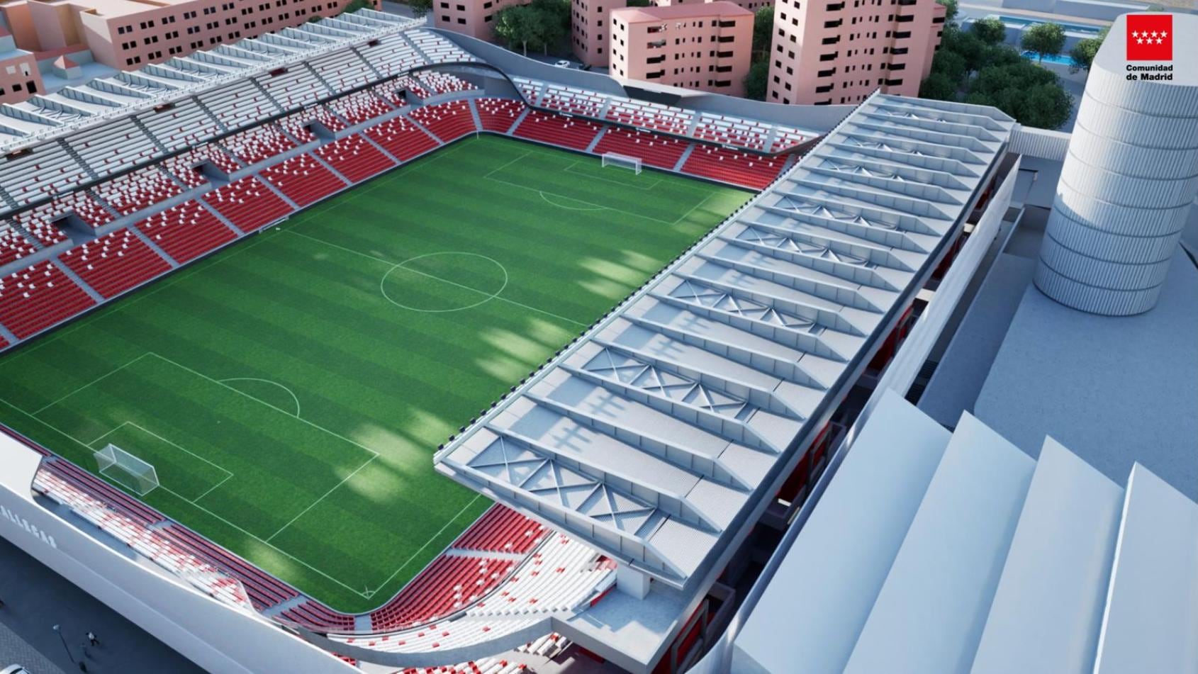 Simulación de cómo quedaría el nuevo estadio del Rayo Vallecano
