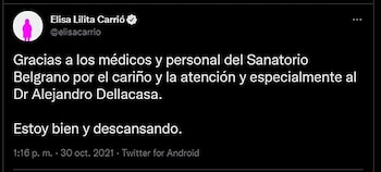 El mensaje de Elisa Carrió