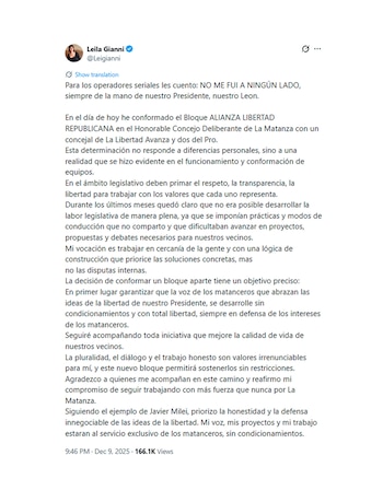 El descargo de la concejala