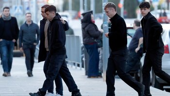 Los futbolistas del FC Barcelona,