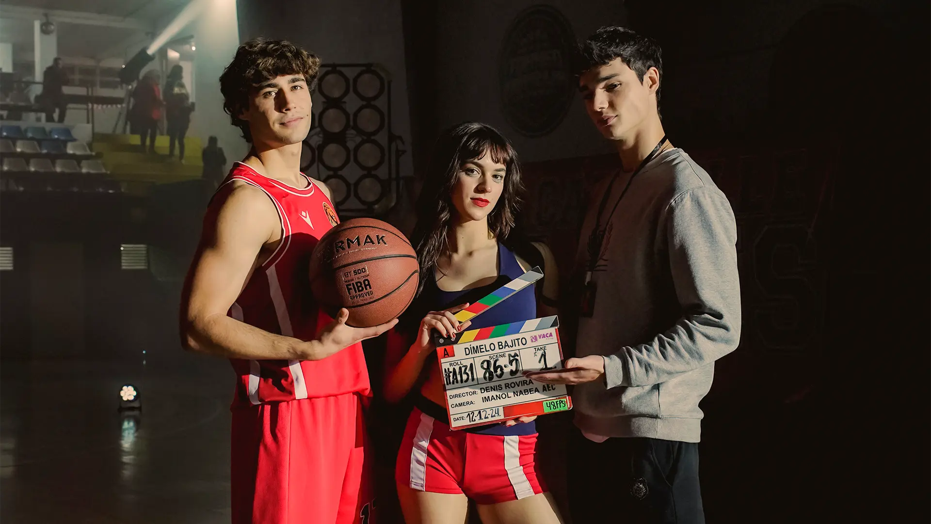 Diego Vidales, Alicia Falcó y Fernando Lindez durante el rodaje de