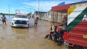 Calles inundadas en Zarumilla, Tumbes,