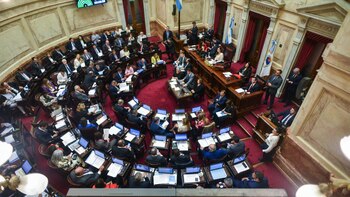 La Cámara de Senadores durante