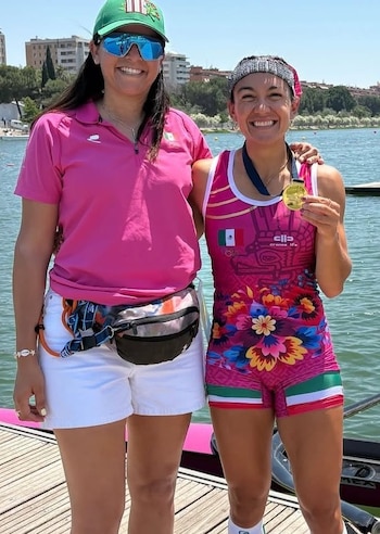 El triunfo de Kenia Lechuga en Sevilla representa su tercera medalla de oro en Copas del Mundo de Remo. (X/ @COM_Mexico)