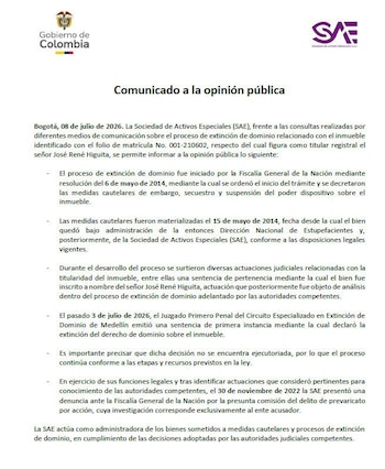 La SAE precisó que la sentencia sobre la casa de René Higuita no está en firme y que el trámite judicial de extinción de dominio todavía continúa - crédito SAE