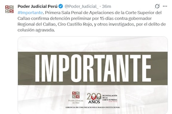 Poder Judicial ratificó 15 días